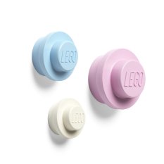 LEGO® vešiak na zoď, 3 ks - biela, svetlomodrá, ružová