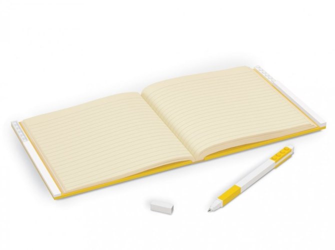 LEGO® Locking Notebook & Gel Pen - yellow