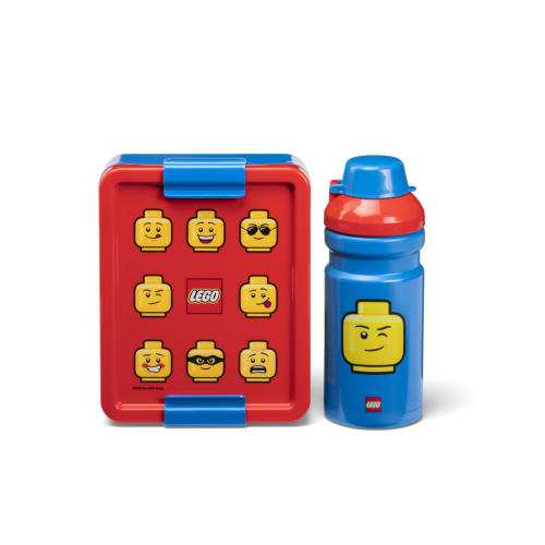 LEGO® ICONIC Classic snack set (bouteille et boite) - rouge/bleu