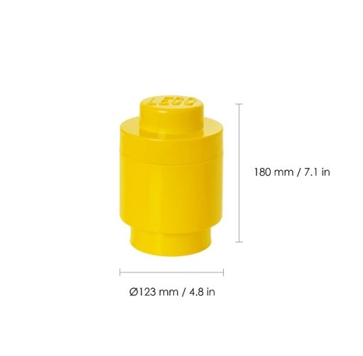 LEGO® Opbergdoos rond 123 x 183 mm - geel