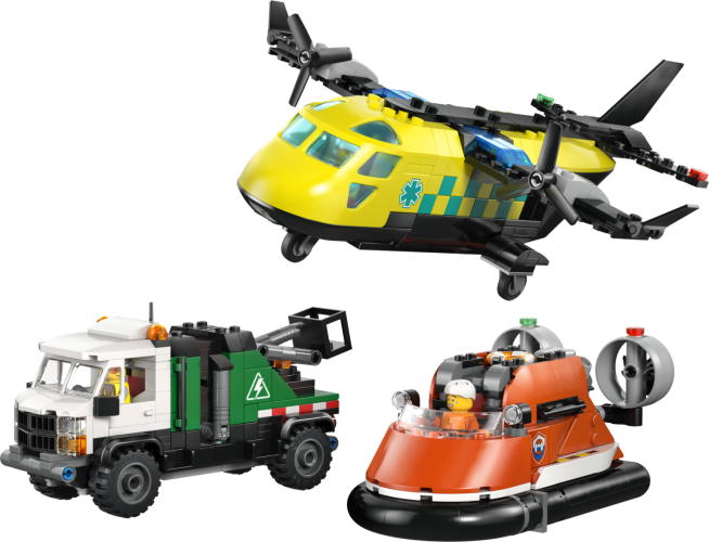 LEGO® City 60505 Kombinationsset mit Flugzeug, Wartungsfahrzeug und Luftkissenboot