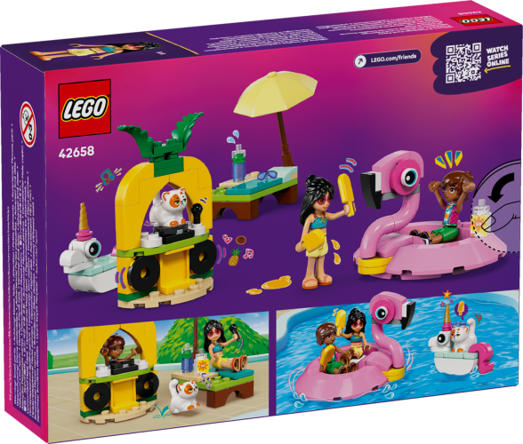 LEGO Friends 42658 Zábava u bazénu s jednorožcem a plameňákem