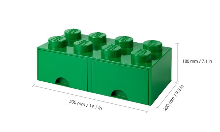 LEGO® Caixa de arrumação 8 com gavetas - verde oscuro