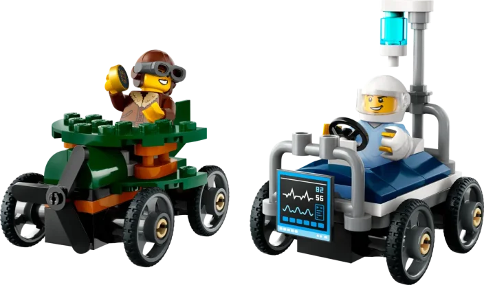 LEGO® City 60459 Pack de bolides de course : avion contre lit d'hôpital
