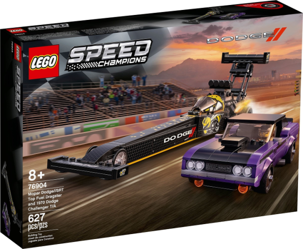 LEGO® Speed Champions 76904 Mopar Dodge//SRT Top Fuel Dragster et 1970 Dodge Challenger T/A