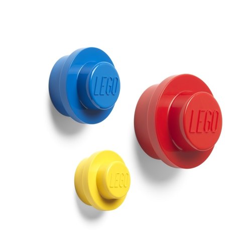LEGO® appendiabiti da parete, 3 pezzi - giallo, blu, rosso