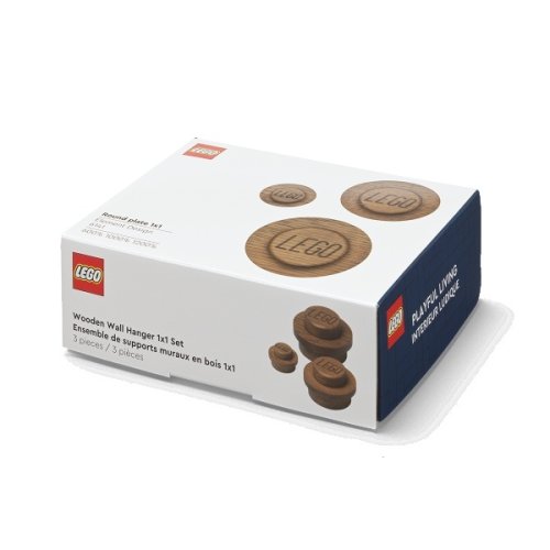 LEGO® cabide de parede em madeira, 3 peças (carvalho - escurecido)