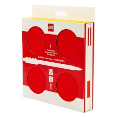 LEGO® Zápisník s gelovým perem jako klipem a náhradní náplní - červený