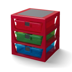LEGO® Organizer mit drei Schubladen - Rot