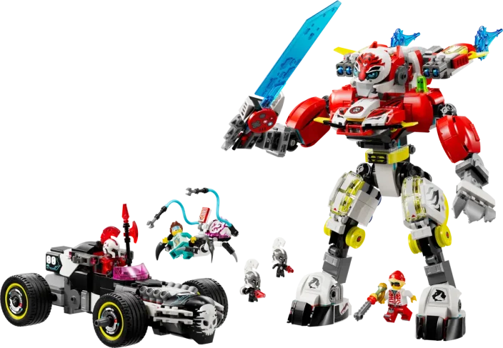 LEGO® DREAMZzz™ 71497 Cooper tigrisrobotja és Zero hot rod autója