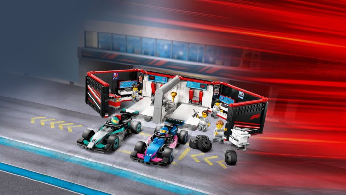 LEGO® City 60444 F1® garage met Mercedes-AMG en Alpine auto's