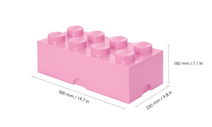 LEGO® Boîte de rangement 8 - rose clair