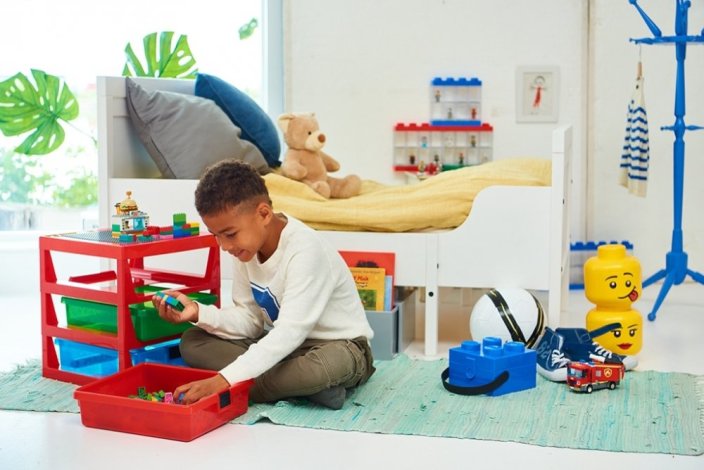 LEGO® Organizer z trzema szufladami - czerwona
