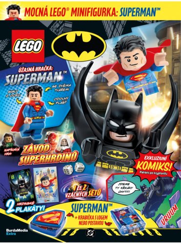 KOMIKS LEGO® BATMAN™ 02/2025 - Minifigurka Superman™ v krabičce s logem nebo postavou