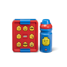 LEGO® ICONIC Classic snack set (bouteille et boite) - rouge/bleu