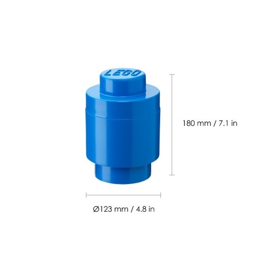 LEGO® Boîte de rangement ronde 123 x 183 mm - bleu