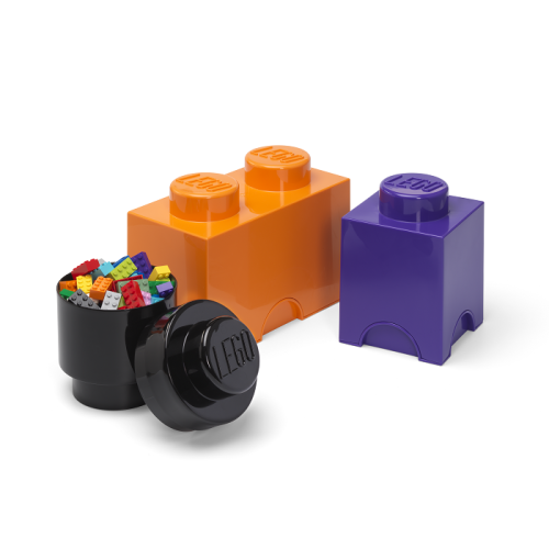 LEGO® Boîtes de rangement Multi-Pack 3 pcs - violet, noir, orange