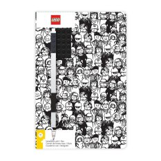 LEGO® Stationery A5 notebook with black pen - Minifigure Brick