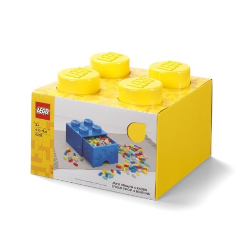 LEGO® Boîte de rangement 4 avec tiroir - jaune