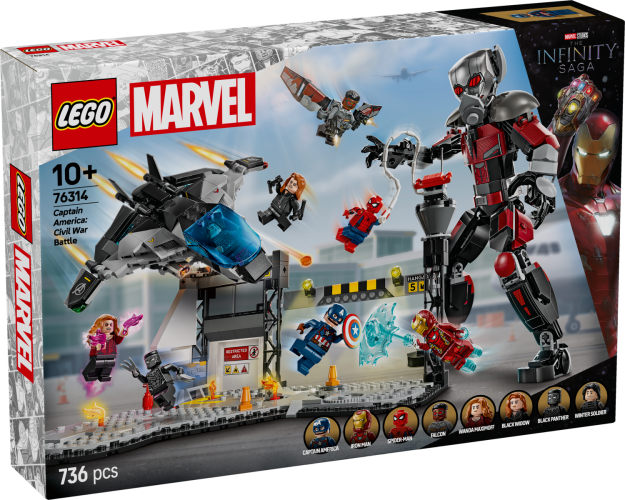 LEGO® Marvel 76314 Amerika Kapitány: Polgárháború csatajelenet