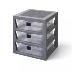 LEGO® Organizador com três gavetas - cinzento escuro
