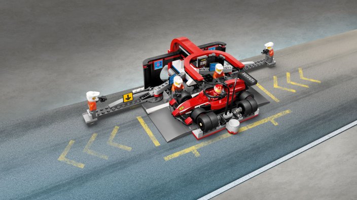 LEGO® City 60443 F1® Boxenstopp mit Boxencrew und Ferrari Flitzer