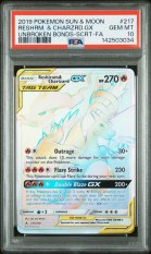 2019 POKEMON SUN & MOON UNBROKEN BONDS #217 RESHRM. & CHARZRD.GX UNBROKEN BONDS-SCRT-FA