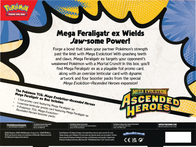 Pokémon TCG: ME02.5 Ascended Heroes - ex Box - Mega Feraligatr ex