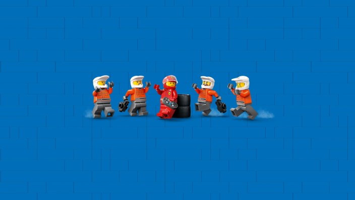 LEGO® City 60443 F1® Boxenstopp mit Boxencrew und Ferrari Flitzer
