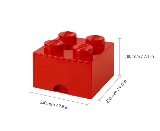 LEGO® Aufbewahrungsbox 4 mit Schublade - Rot