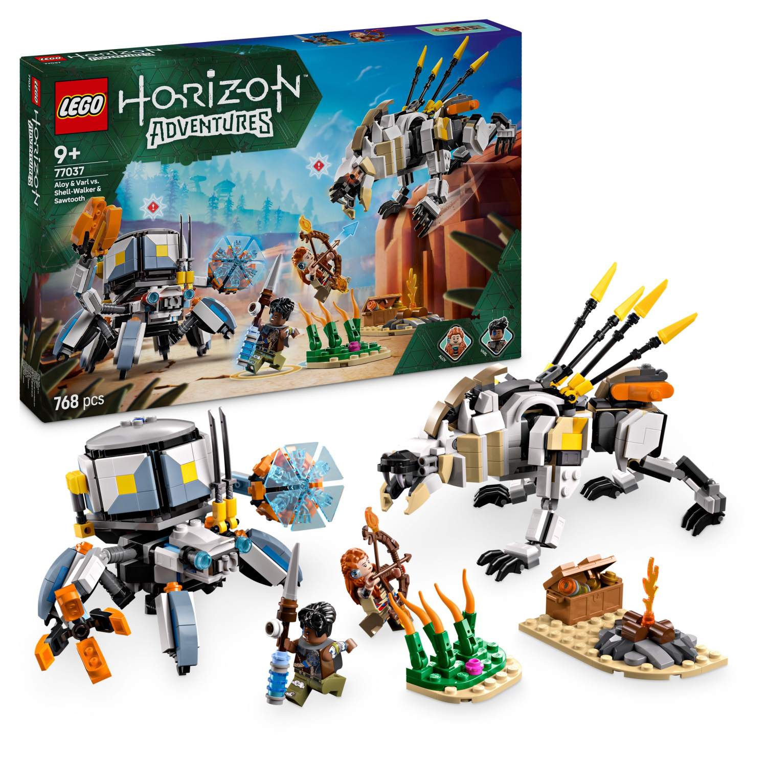 LEGO® Horizon Adventures™ 77037 Aloy și Varl vs. Shell-Walker și
