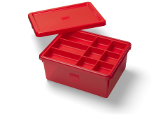 LEGO® úložný box s organizérem - červená