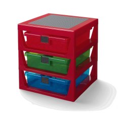 LEGO® Organizer mit drei Schubladen - Rot