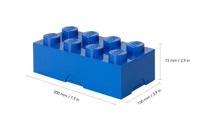 LEGO® caixa de snacks 100 x 200 x 75 mm - azul
