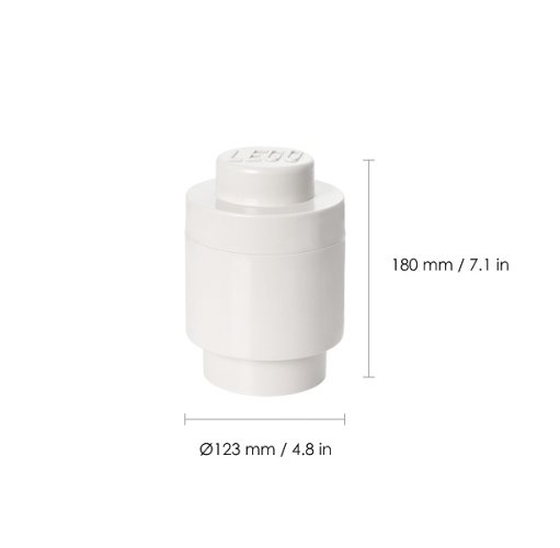 LEGO® Boîte de rangement ronde 123 x 183 mm - blanc