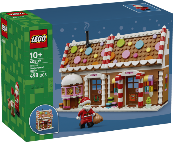 LEGO® Iconic 40809 Weihnachtliches Lebkuchenhaus