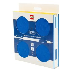 LEGO® Zápisník s gelovým perem jako klipem a náhradní náplní - modrý