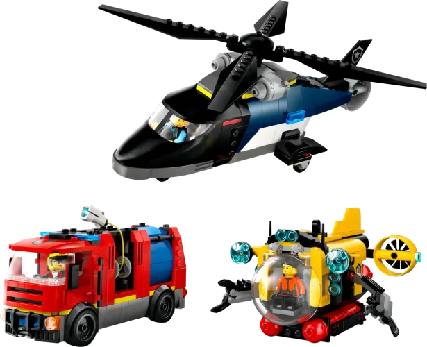 LEGO® City 60462 Kombinationsset mit Hubschrauber, Löschauto und U-Boot