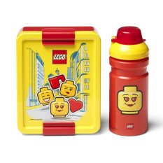 LEGO® ICONIC Girl snack set (bottle and box) - yellow/red