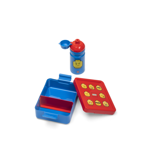 LEGO® ICONIC Classic snack set (bouteille et boite) - rouge/bleu