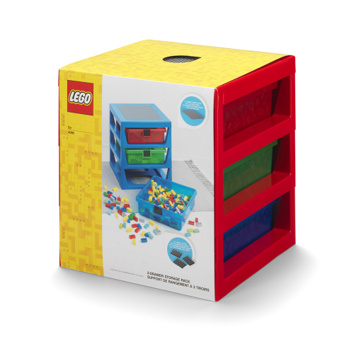 LEGO® Organizer mit drei Schubladen - Rot