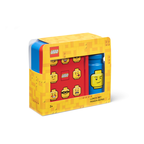 LEGO® ICONIC Classic snack set (bouteille et boite) - rouge/bleu
