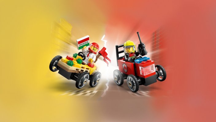 LEGO® City 60458 Raceautopakket: pizzabestelwagen vs. brandweerauto