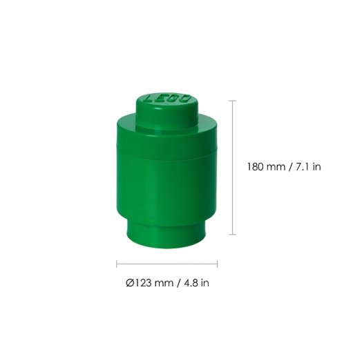 LEGO® Aufbewahrungsbox rund 123 x 183 mm - dunkelgrün
