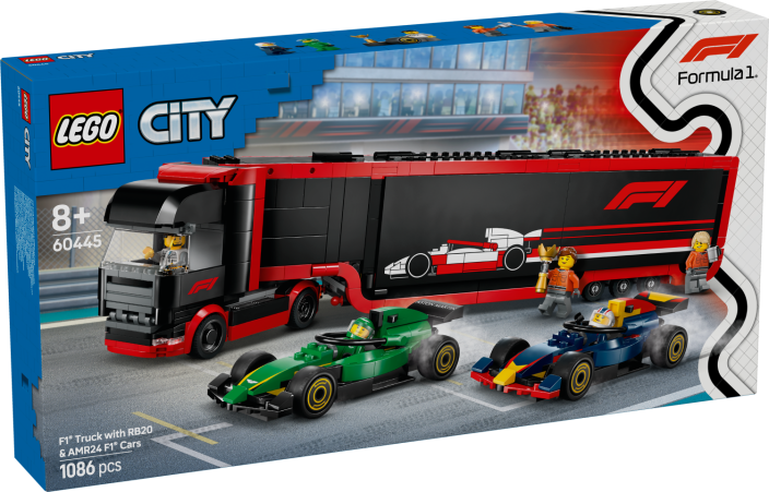 LEGO® City 60445 Autotrasportatore F1® con monoposto RB20 e AMR24 F1®