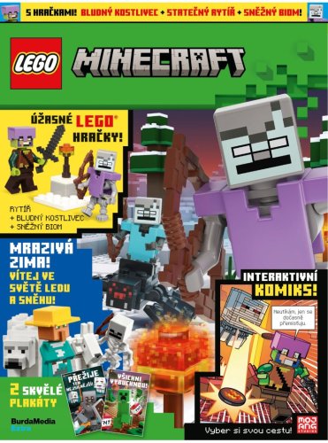 KOMIKS LEGO® Minecraft® 01/2026 - Minifigurka RYTÍŘ + BLUDNÝ KOSTLIVEC + SNĚŽNÝ BIOM