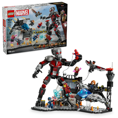 LEGO® Marvel 76314 Amerika Kapitány: Polgárháború csatajelenet