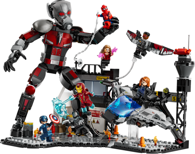 LEGO® Marvel 76314 Amerika Kapitány: Polgárháború csatajelenet