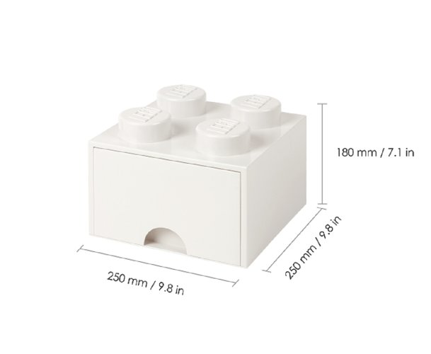 LEGO® Aufbewahrungsbox 4 mit Schublade - Weiß