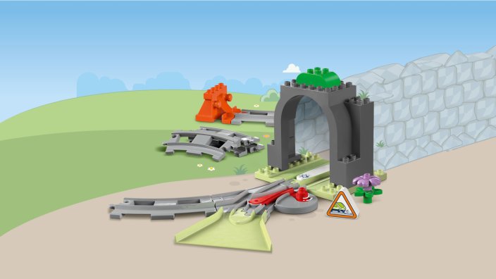 LEGO® DUPLO® 10425 Vonatalagút és sínek kiegészítő szett